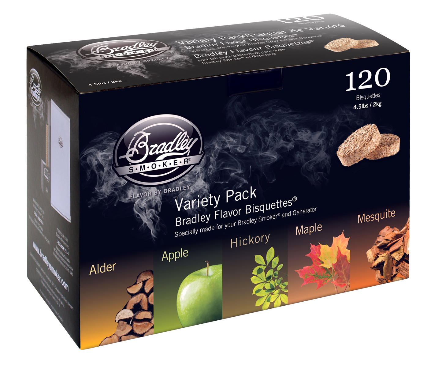 5 różnych smaków bisquettes dla Bradley Smoker